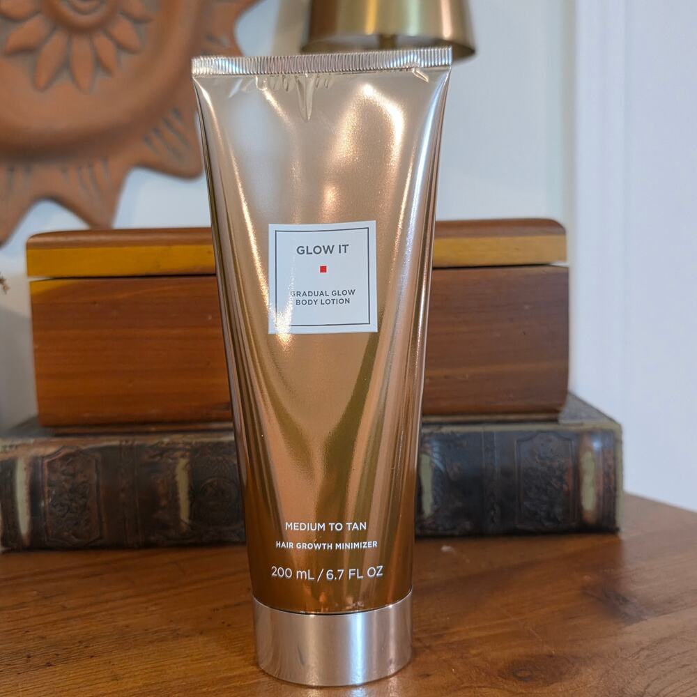 Glow It Gradual Glow Body Lotion Medium to Tan Hair Growth Minimizer 6.7 fl oz